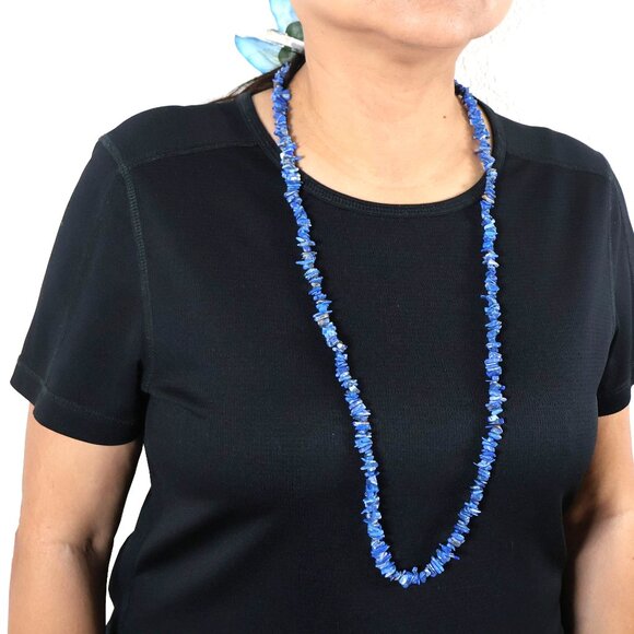 Authentic Vintage Native American Lapis Lazuli Necklace Handmade Navajo Jewelry* - Picture 1 of 10